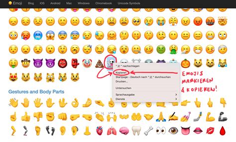 emojis und zeichen zum kopieren
